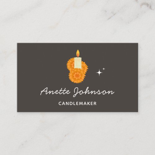 Candlemaker Minimalist Sparkle Social Media Gray  Business Card
