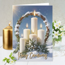 Candlemas Wiccan Imbolc Snowy Wreath Candles