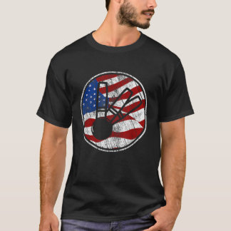 Candlepin Bowling American Flag Vintage Candlepin T-Shirt
