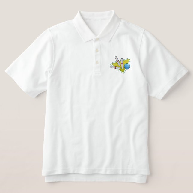 Candlepin Bowling Embroidered Polo Shirt (Design Front)