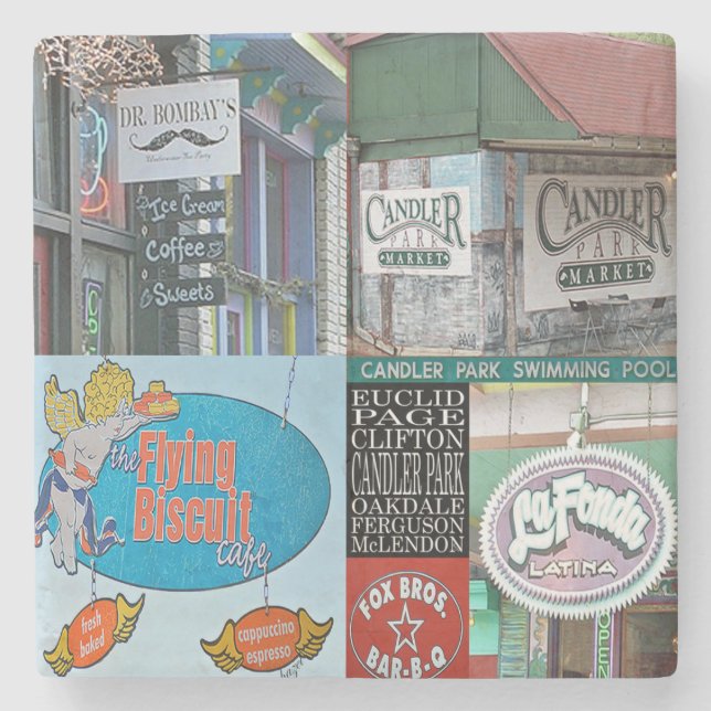 Candler Park, Atlanta Marble Coasters (Front)