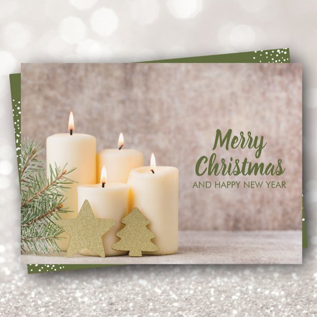 Candles and Pines Christmas Holiday Card (Creator Uploaded)