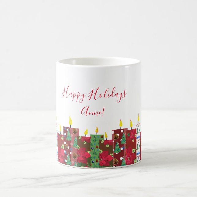 Candles Art< Happy Holidays Time Coffee Mug (Center)
