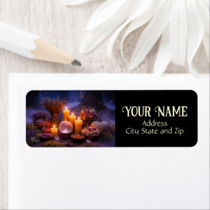 Candles Autumn Mystical Outdoors Return Address Label