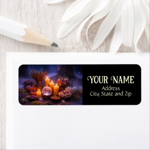 Candles Autumn Mystical Outdoors Return Address Label