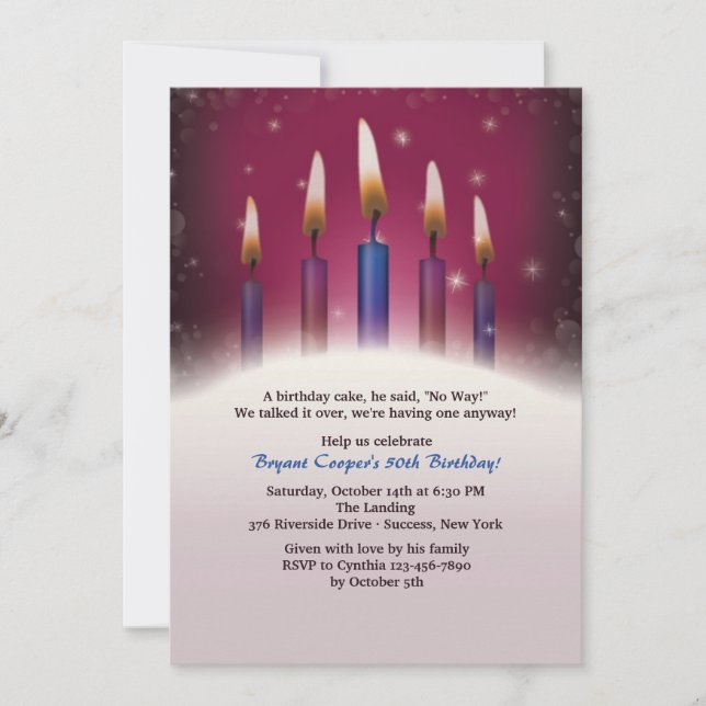 Candles Birthday Party Invitation (Front)