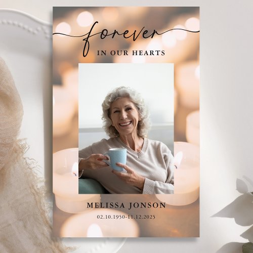 Candles Forever In our Hearts Memorial Prayer Card