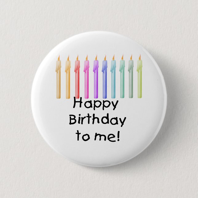 Candles Happy Birthday Button (Front)