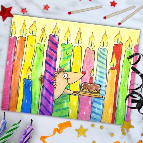 Candles Happy Birthday postcard