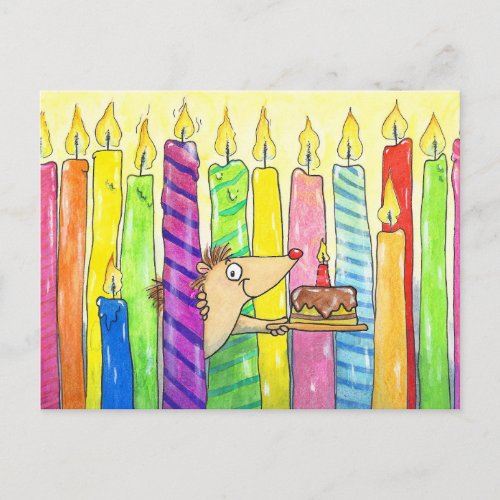 Candles Happy Birthday postcard by N Janes