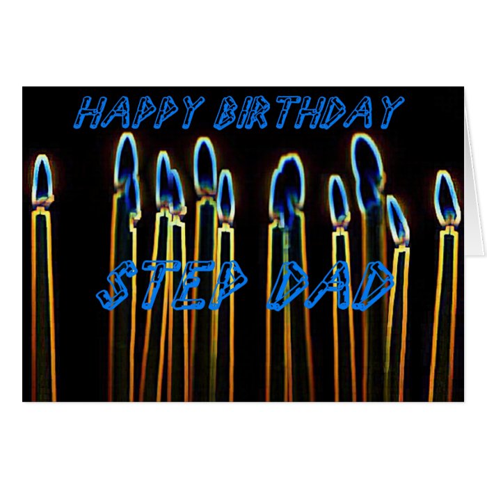 Candles Happy Birthday Step Dad Card