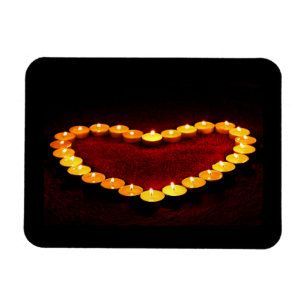 Candles, heart shaped magnet