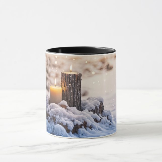 Candles in the Snow Mystical Holiday Coffee Mug (Center)