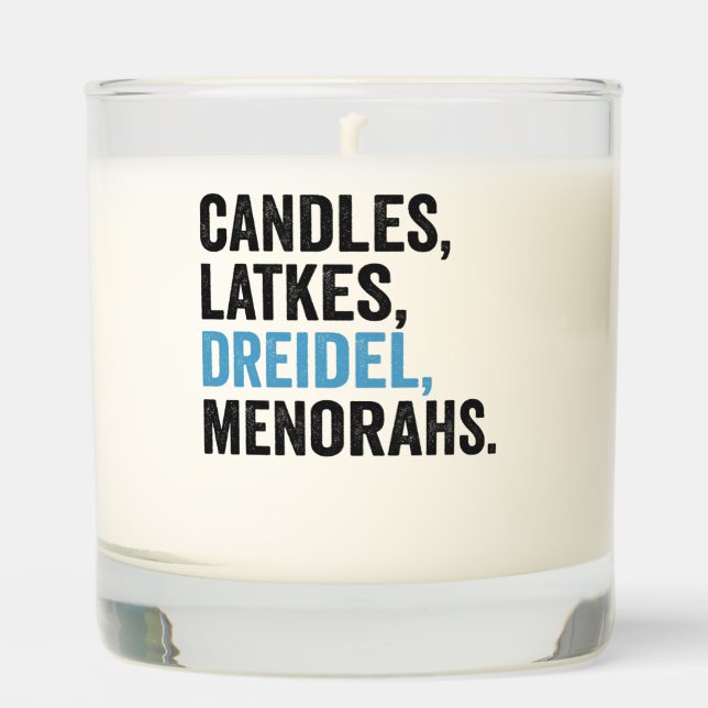 Candles Latkes Dreidel Menorahs Funny Hanukkah Jew (Front)