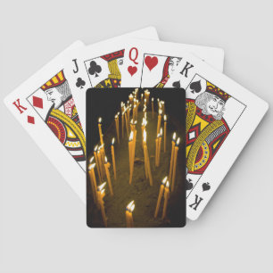 Candles lit in a church, Armenia Poker Cards