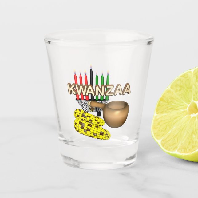 Candles of Kwanzaa- Shot Glass (Front)