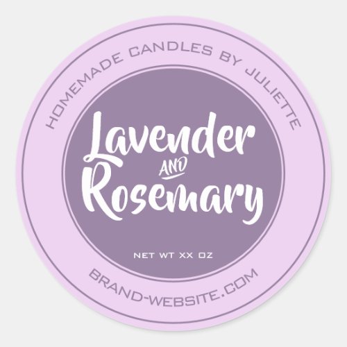 Candles Packaging Lavender Lilac Circle Product Classic Round Sticker