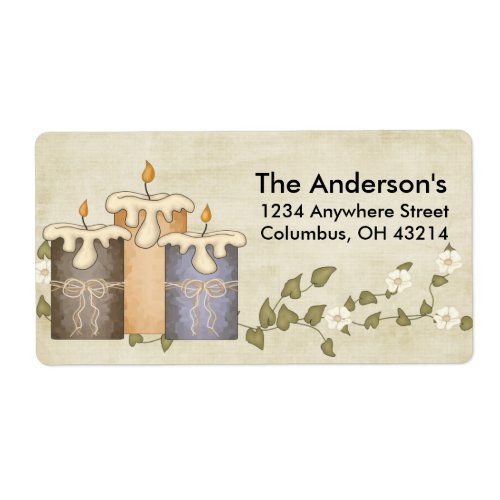 Candles with Flower Vine 2  Address Labels