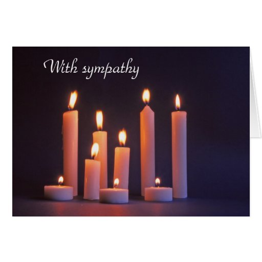 Candles 'With sympathy' card | Zazzle