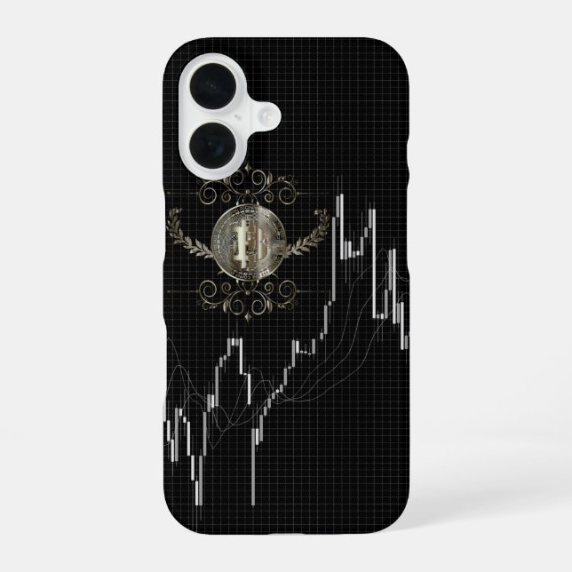 Candlestick Chart & Bitcoin Gold Coin Iphone Case (Back)