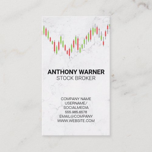 Candlestick Chart  Marble Business Card