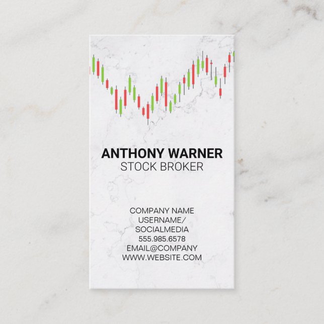 Candlestick Chart | Marble Business Card (Front)
