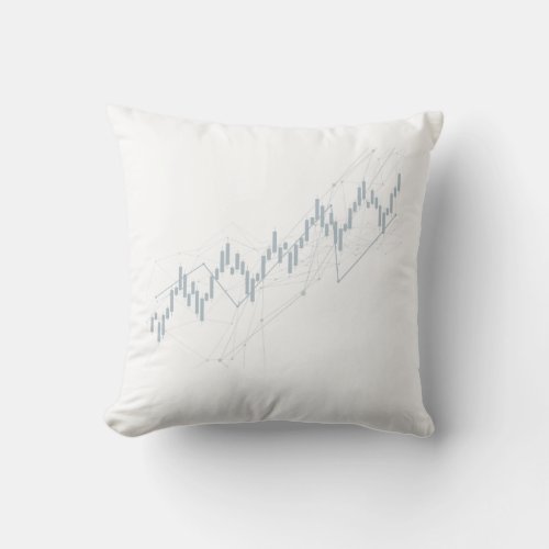 Candlestick chart throw pillow