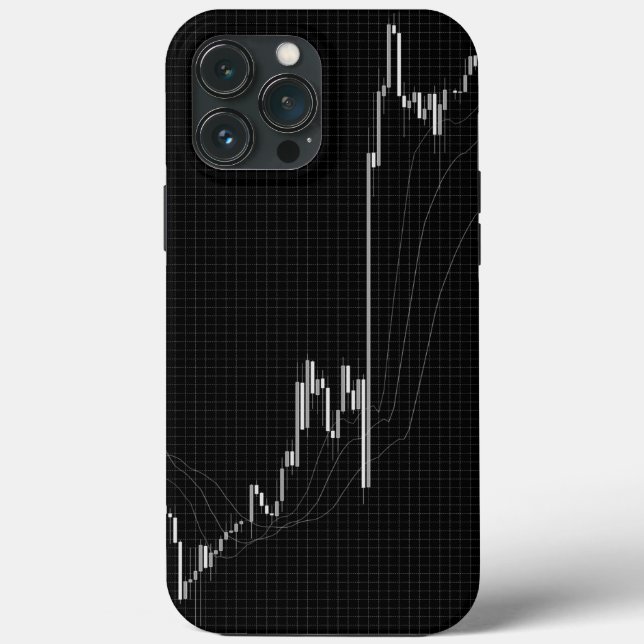 Candlestick charts forex black and white Case-Mate iPhone case (Back)