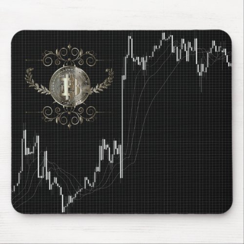 Candlestick charts with Bitcoin Gold Coin Mouse Pad