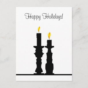 Candlestick illusion holiday postcard