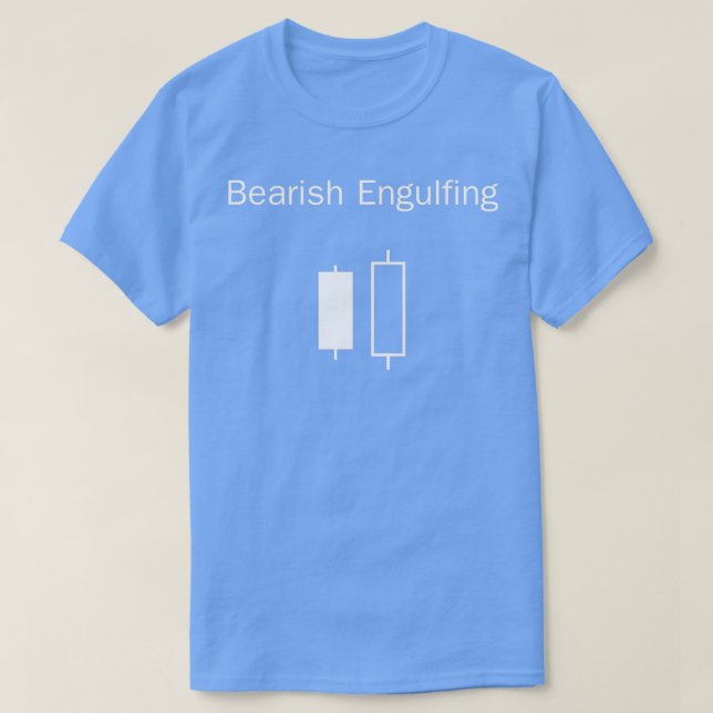 Candlestick Pattern BlackampWhite Bearish Engulfin T-Shirt (Design Front)