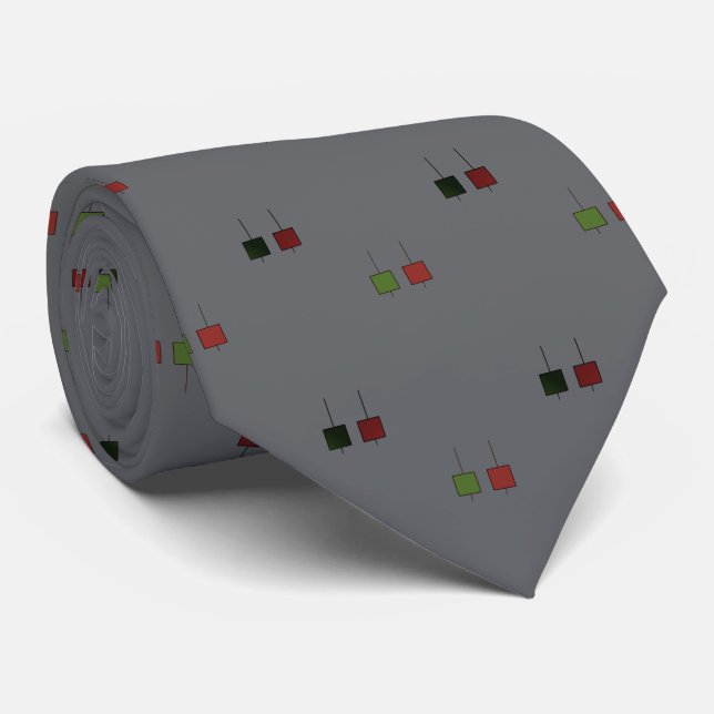 Candlestick patterns neck tie (Rolled)