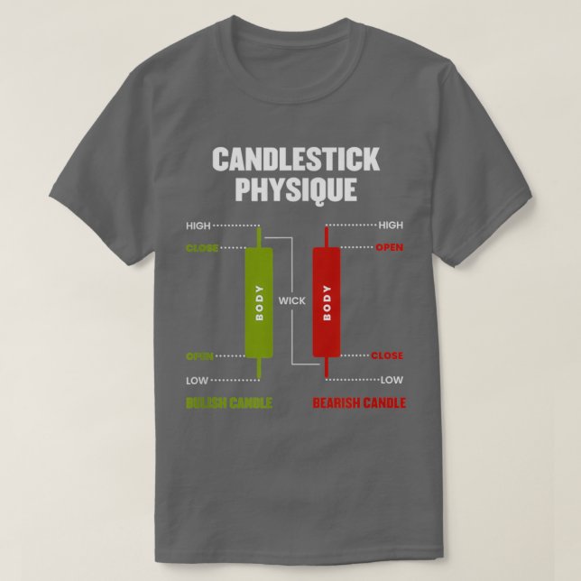 Candlestick Physique Stock Market Day Trader Inves T-Shirt (Design Front)