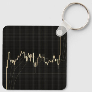 Candlestick Stock Market Financial Chart Keychain