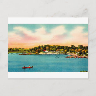 Candlewood Lake Bathing beaches Danbury, Conn Postcard