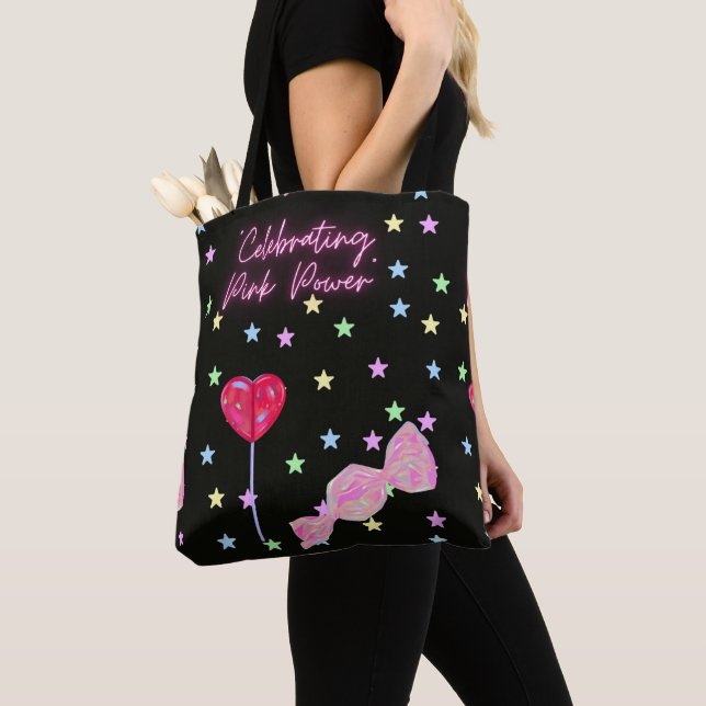 candy 3d image , girly,  fantastic,cartoon tote bag (Close Up)