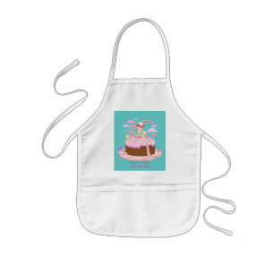 Candy and chocolate cake for birthday party kids' apron