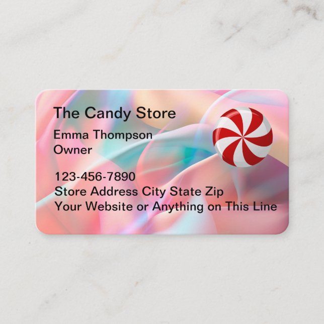 Candy And Confectionary Store Business Card (Front)