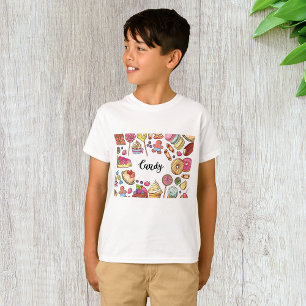 Candy and Dessert Doodles Sweet Treats Pattern T-Shirt