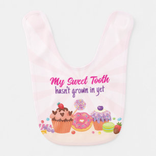 Candy and Desserts Baby Bib   Pink   Sweet Tooth