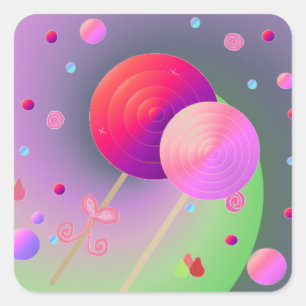 Candy and Lollipops Square Sticker