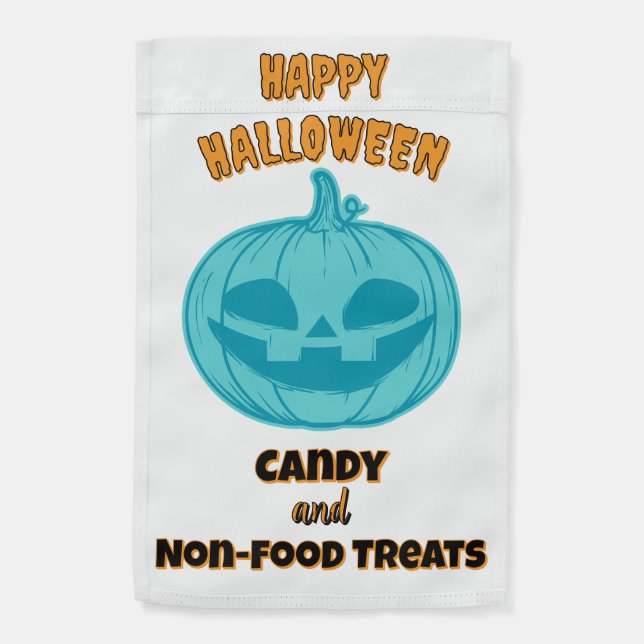 Candy and Non-Food Treats Halloween Garden Flag (Back)