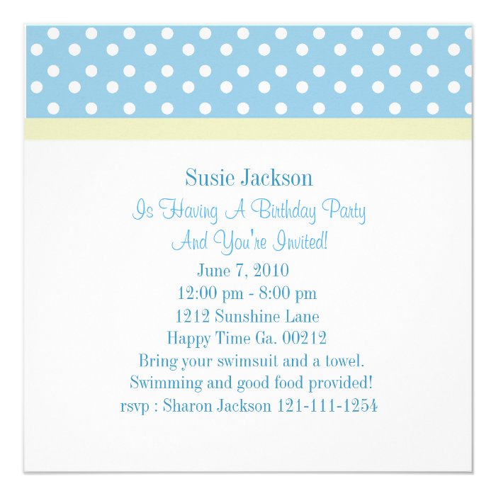 Candy and Polka Dots Party Invitations