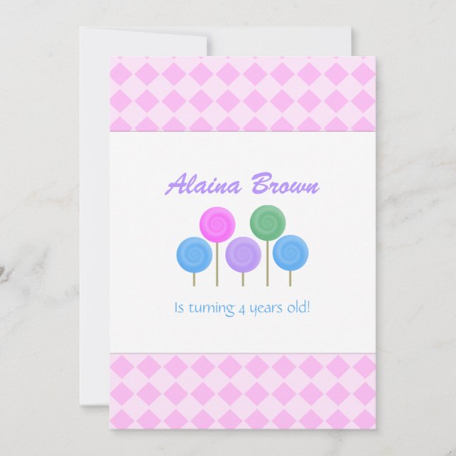 Candy and Polka Dots Party Invitations (Front)