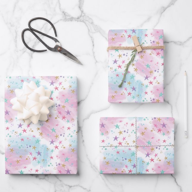Candy and Sugar Pattern Wrapping Paper Sheets (Front)