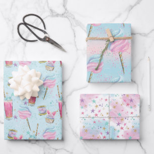 Candy and Sugar Pattern Wrapping Paper Sheets