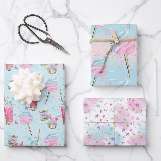 Candy and Sugar Pattern Wrapping Paper Sheets (Front)