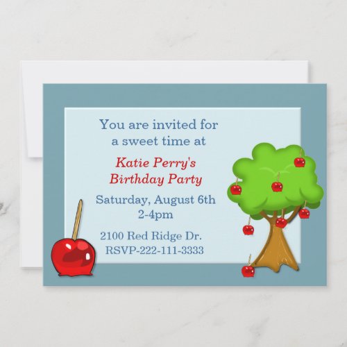 Candy Apple Birthday Invitation