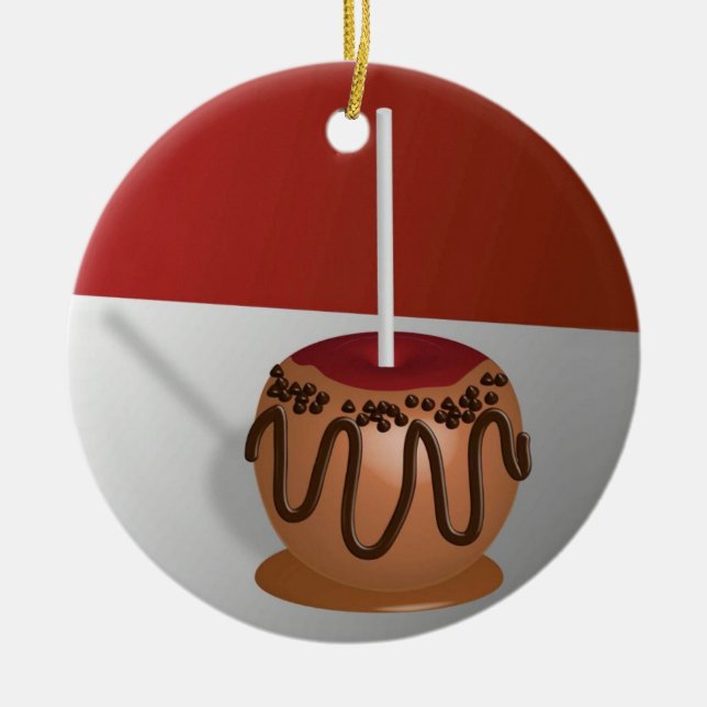 Candy Apple Ceramic Ornament (Front)