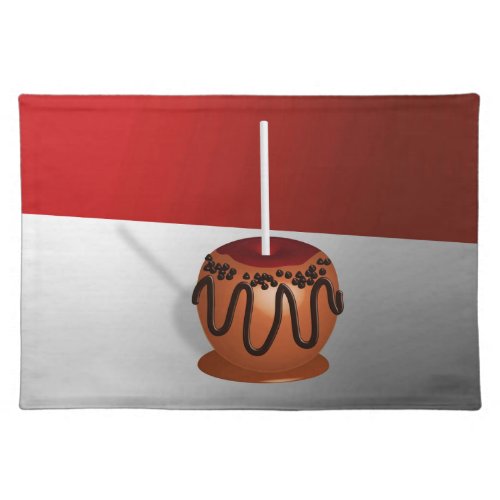 Candy Apple Deep Red and Caramel Tan Cloth Placemat